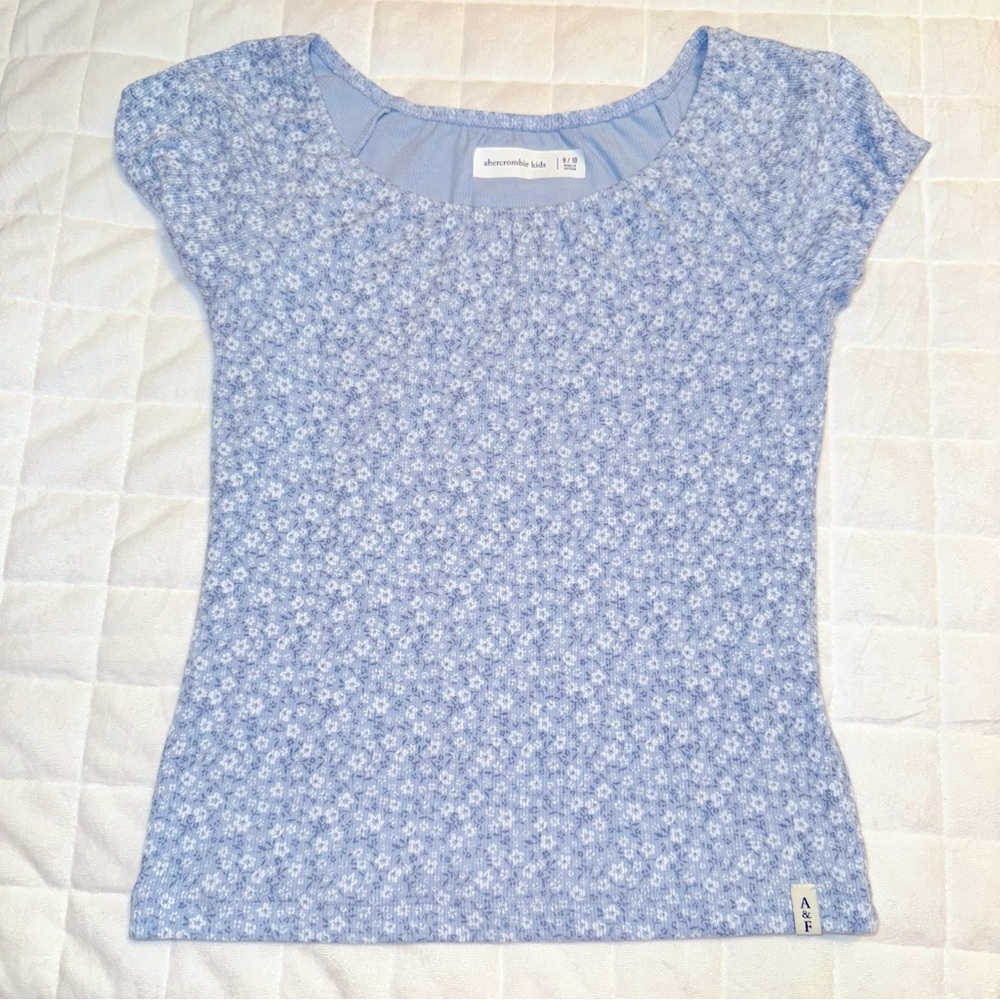 Abercrombie Kids Light Blue‎ Floral Shirt 9/10